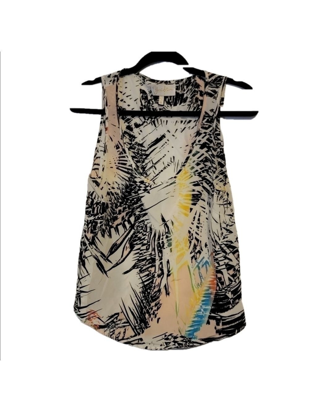 Yumi Kim Silk Tunic Tank Top Abstract Print Size M
